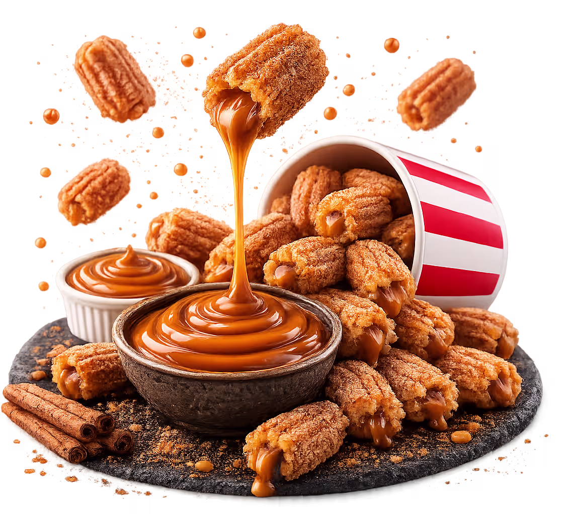 Churros artesanal recheado com doce de leite